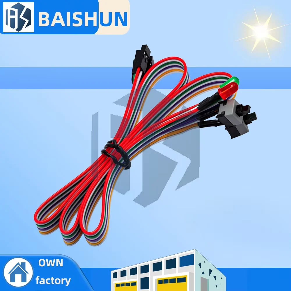 1PCS 65cm PC Motherboard Power Reset Switch Cable, LED Indicator ON/OFF Front Panel Wire Zpaxo