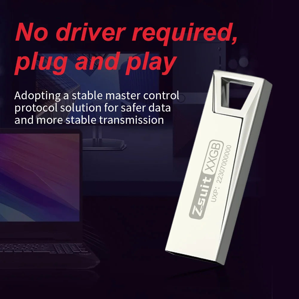 Zsuit New Metal USB Flash Drive 64GB 128GB Pen Drive 4GB 8GB 16GB 32GB Memory Stick Waterproof U Disk Pendrive Storage Disk USB Zpaxo