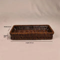 MHandwoven Faux Rattan Storage Tray Waterproof Sturdy Kitchen Cutlery