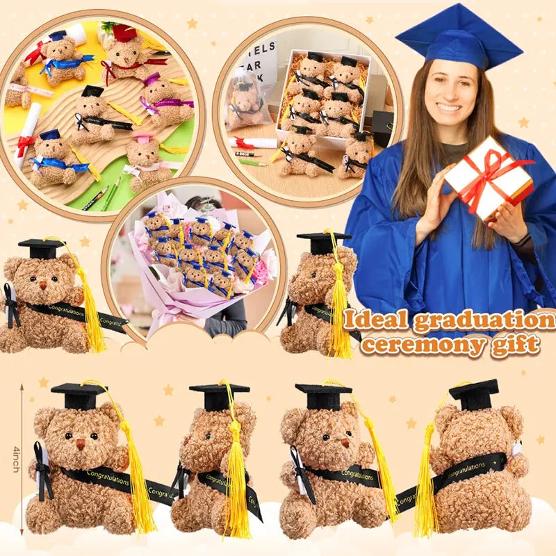 Graduation Bear Plush Bears Pink Stuffed Graduate Student Souvenir