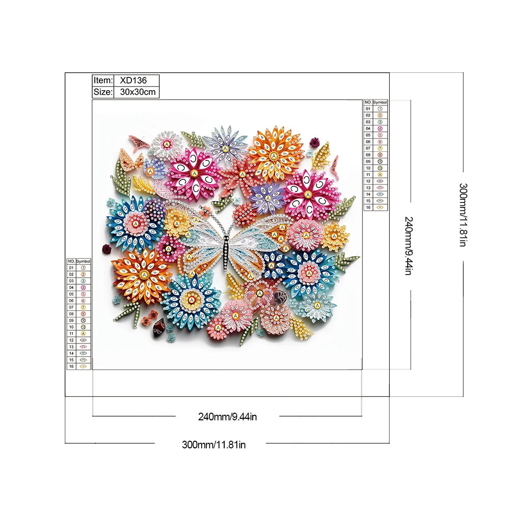 5D DIY Diamond Painting Butterfly Wreath Art Partial Special Shaped