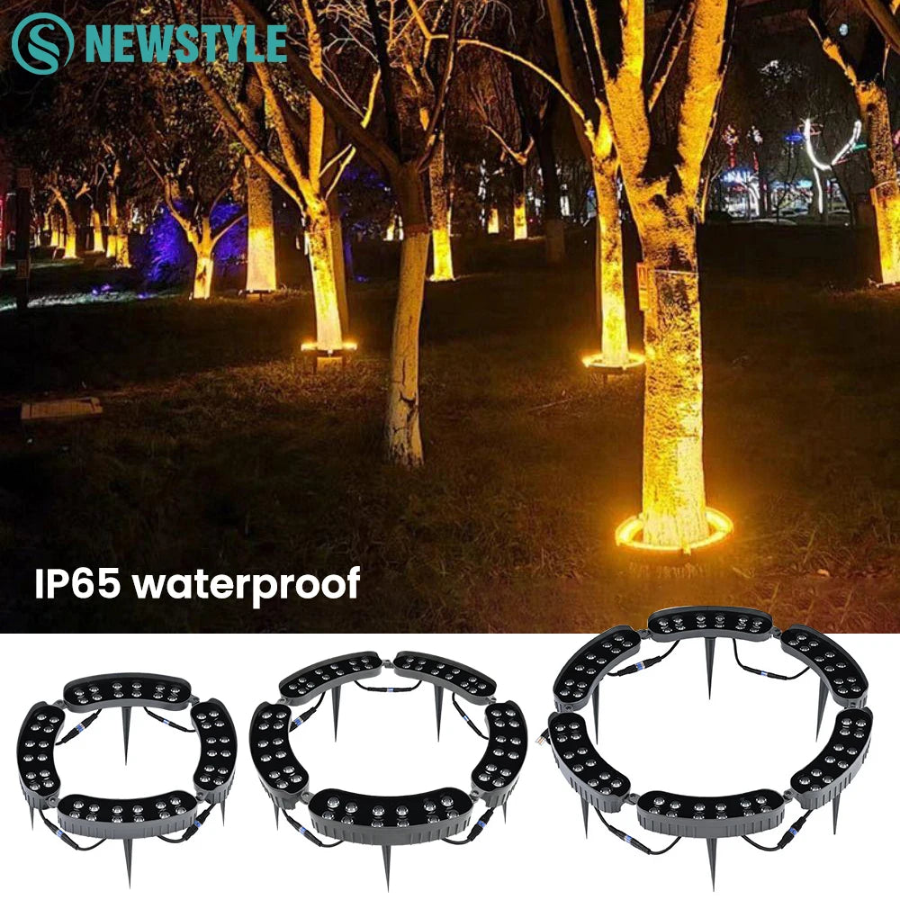 Outdoor Ring Tree Light AC220V LED Landscape Spotlight Warm White Zpaxo
