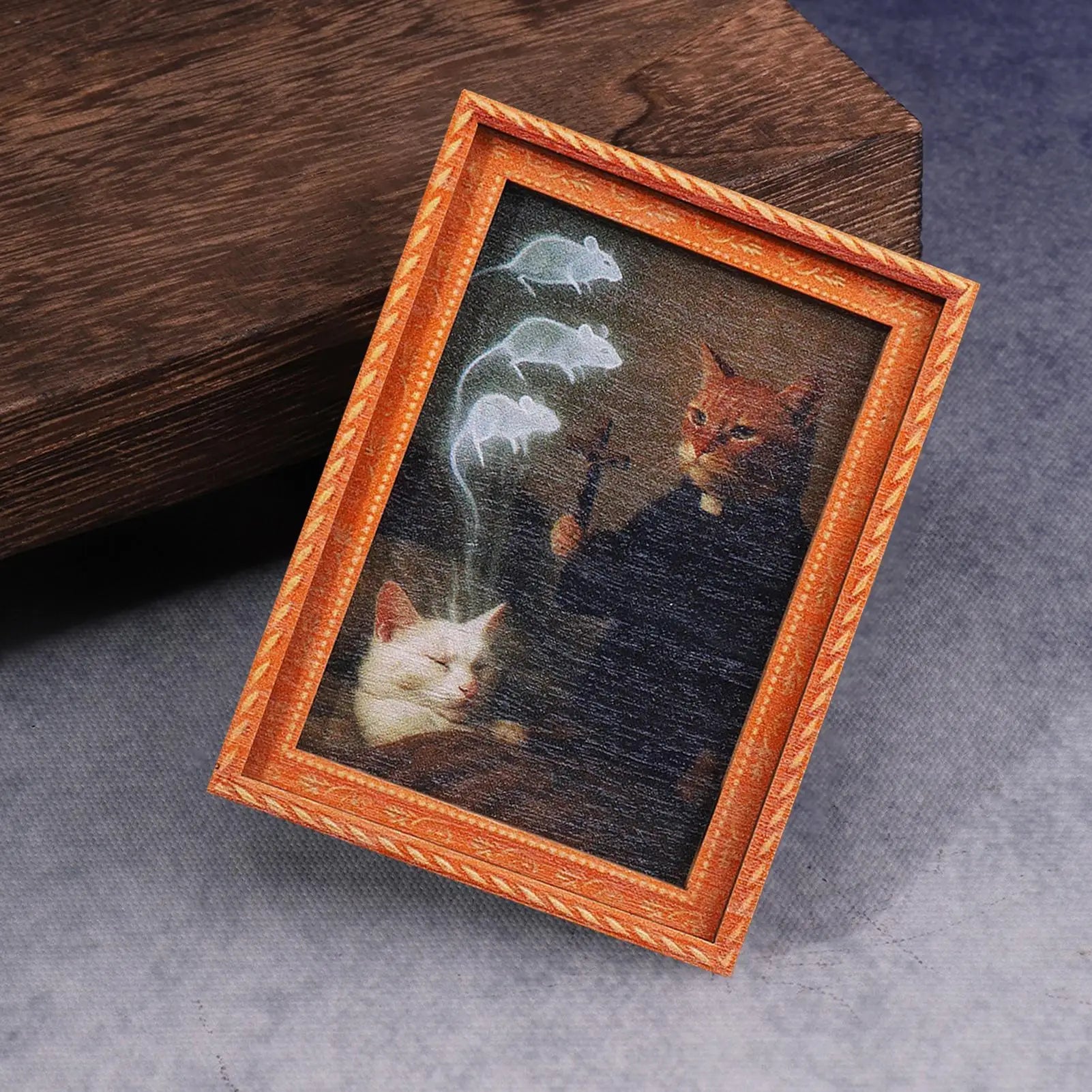 Fridge Frame Magnets Cute 3D Wooden Home Decor Funny Cat Friends