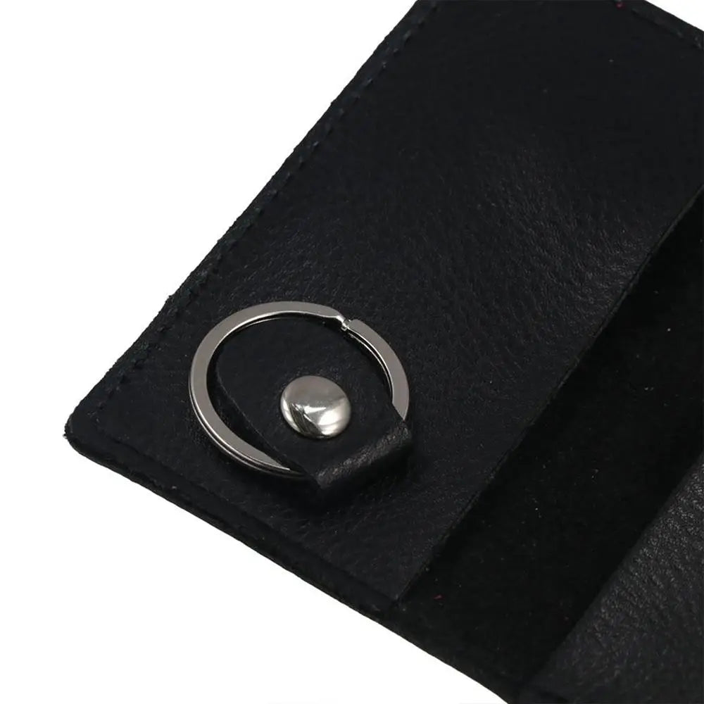 Cow Split Leather Keychain Mini Card Bag Housekeeper Key Holder Zpaxo