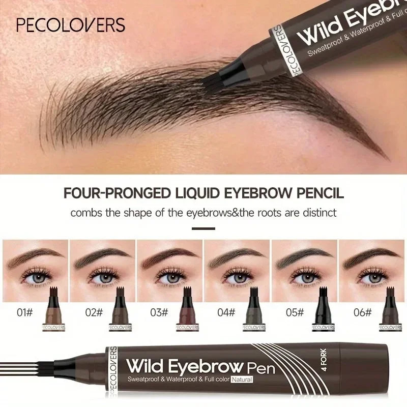 Waterproof Eyebrow Pen Smooth Non-dyeing Four-pronged Liquid Zpaxo