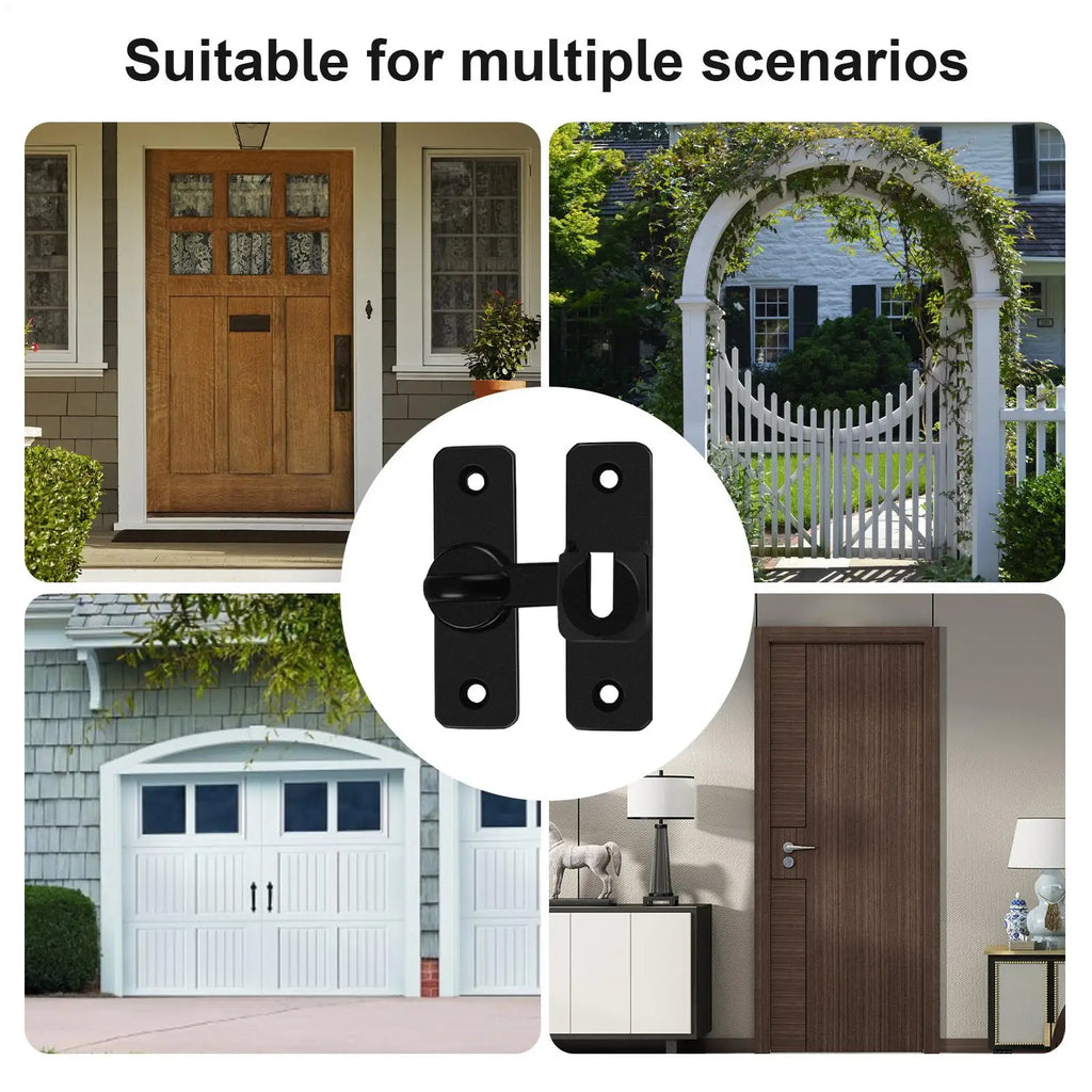90Degree Door Lock Home Security Sliding Door Latch Small Gate Latches Hardware Anti-theft Lock Zinc Alloy Door Bolts Zpaxo
