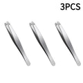 1/2/3PCS Stainless Steel Tweezers Precision Eyebrow Forceps Professional Beauty Tool For Facial Hair Removal Shaping Zpaxo 3PCS