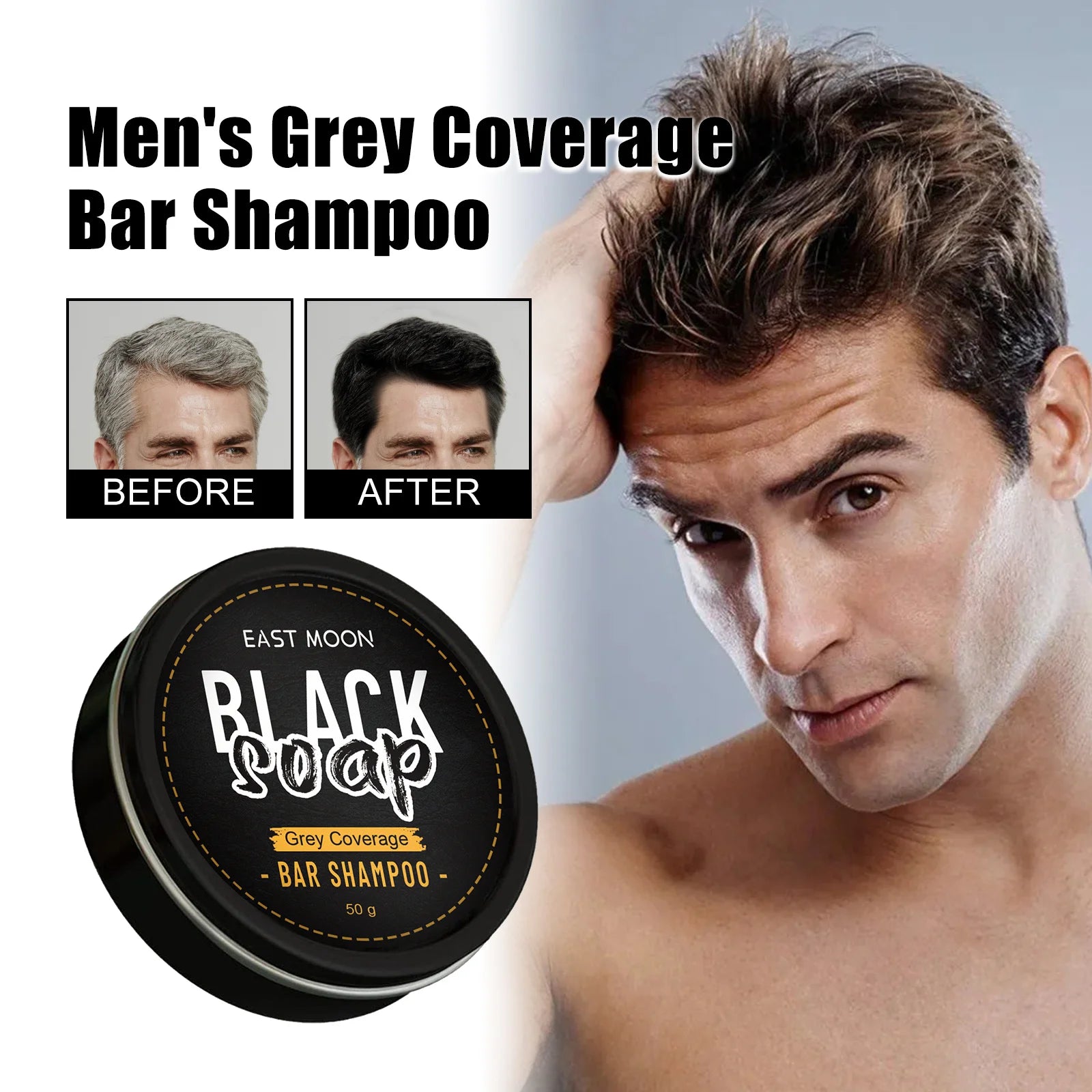 Hair Blackening Shampoo Soap Repairs Gray and Anti-shedding He Shou Wu Essence Hair Root Strengthens Nourishes Black Hair Zpaxo