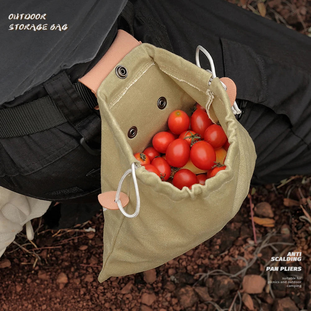Mushroom Storage Fruit Picking Bag Multipurpose Leather Foraging