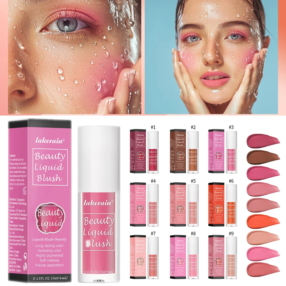 Beauty Liquid Blush Velvet Matte Blusher Face Pigment Lasting Waterproof Natural Cream Cheek Tint Orange Peach Maquiagem 4ml Zpaxo