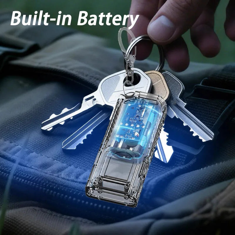 Mini COB LED Keychain Flashlight – USB-C Rechargeable, 5 Modes LED Keychain Flashlight Zpaxo