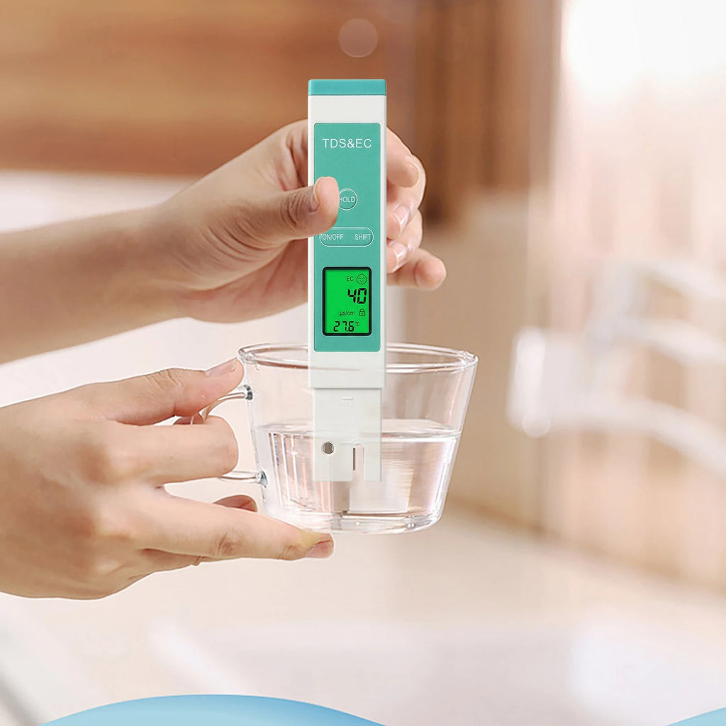 Smart Backlight Water Tester LCD Digital TDS Testing Pen Temperature