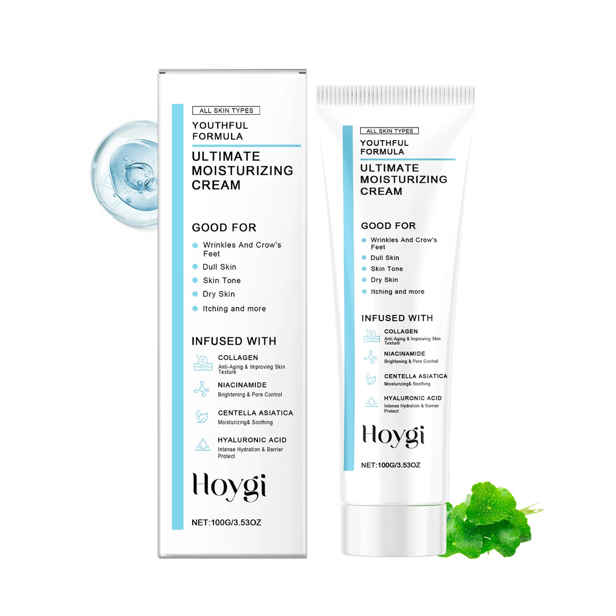 Hoygi Centella Asiatica Cica Cream Hydrating Soothing Daily Moisturizer for Sensitive Skin Brightening Anti Aging Facial Cream Zpaxo 1PC
