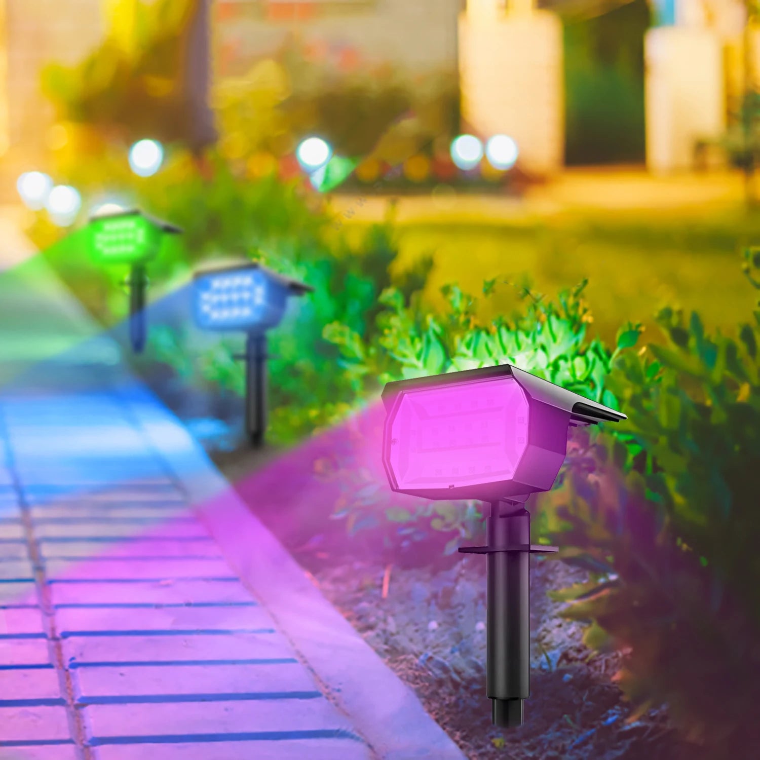 RGB Solar Spot Lights Outdoor IP65 Waterproof 20LED RGB Color Changing Landscape Light For Outdoor Garden Decoration Lighting Zpaxo