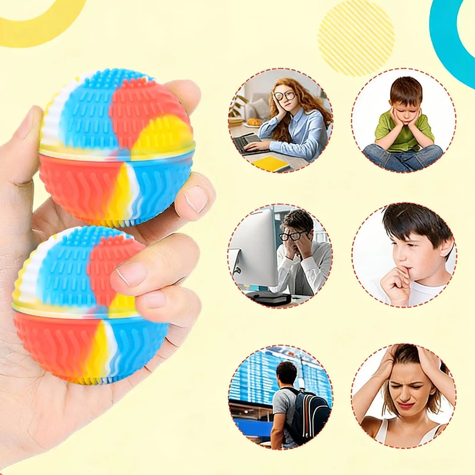 Textured Pinch Balls Silicone Textured Stress Balls Reusable Fidget Pinch Toys For Kids Boys Girls Children Teens Adults Women Zpaxo