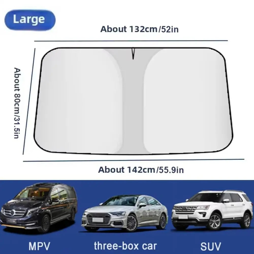 Anti-UV Car Windshield Sunshade Reflective Foldable Auto Front Window Zpaxo Silver L