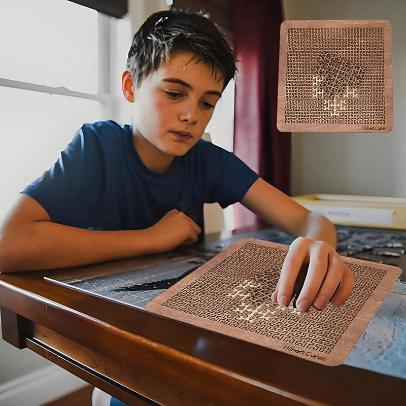 Exciting Fractal Tray Puzzles Distinctive Wood Jigsaw Puzzle Brain Zpaxo
