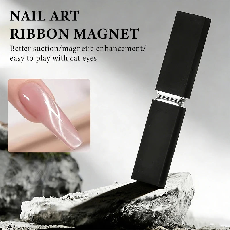 Ribbon Cat Eye Nail Art Magnetic Stick for Gel Nail Polish French Starry Glass Bead Effect Cat Eye Magnet Manicure DIY Tools Zpaxo