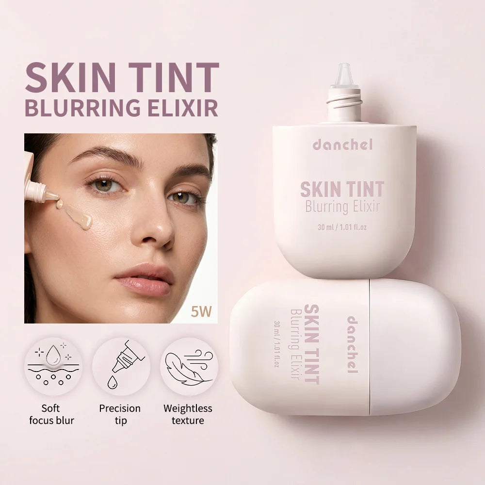 Skin Tint Blurring Elixir Foundation 24 Colors Concealer Blur Pores Fine Lines Long Lasting Hydrating Makeup For All Skin Tone Zpaxo