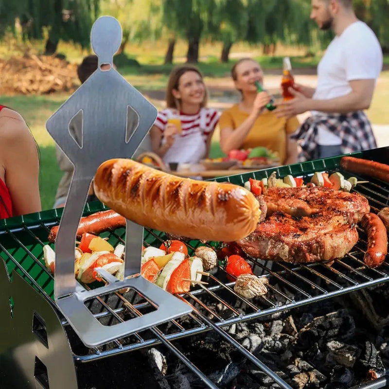 Stainless Steel Hot Dog Holder – Funny Sausage Grill Rack for BBQ