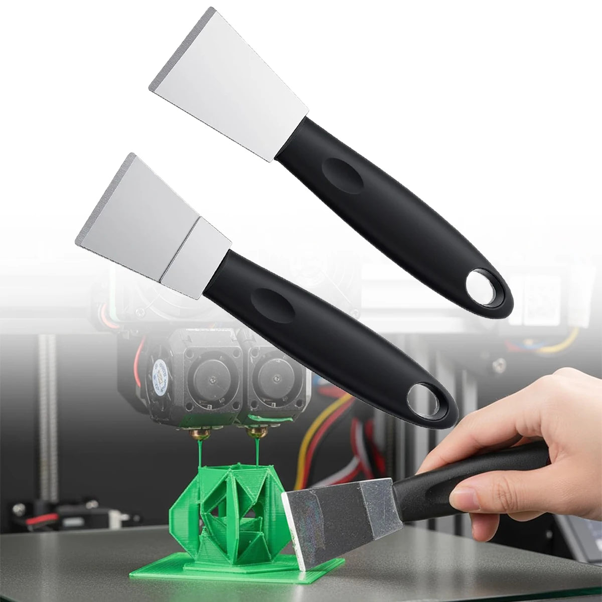 3D Printer Build Plate Spatula – Stainless Steel Scraper 2-Pack