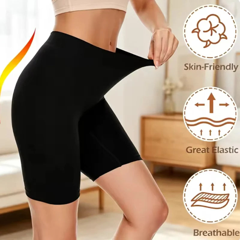 Seamless High-waist Shorts Shapewear Butt Lift Ice Silk Summer Safety