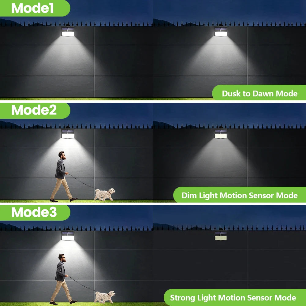 Outdoor Clip-On Solar Lights 138/268/468LED Motion-Sensor IP65 Waterproof 3 Light Modes Super Bright Solar Clip-On Wall Lights Zpaxo