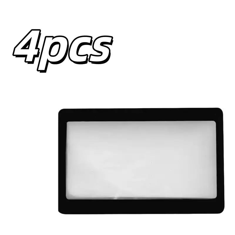 1/4pcs Card-Sized Magnifiers – 3X Fresnel Lens, Pocket-Sized Reading Aid & Portable Magnifying Glass Zpaxo 4pcs
