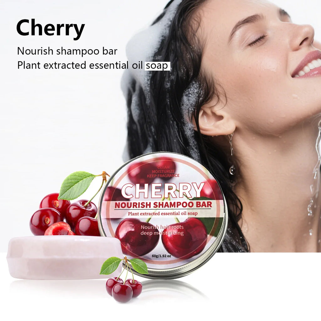 Cherry Fruit Essence Shampoo Bar – Moisturizing Hand Soap Shampoo Bar Soap Zpaxo 60g
