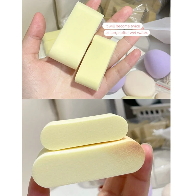 Korean Makeup Artist Makeup Sponge Powder Puff Rice Cake Shape Dry and Wet Combined Beauty Cosmetic Bevel Cut Makeup Sponge Tool Zpaxo