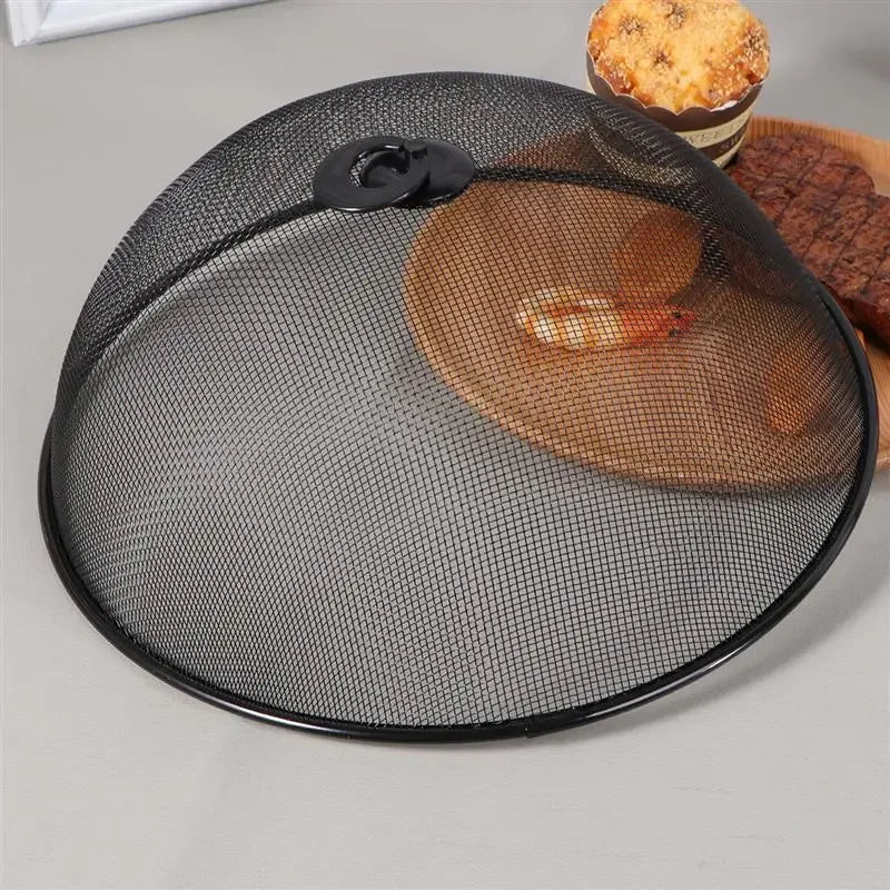 Stainless Steel Round Food Cover Handle Dining Table Anti Fly Dust
