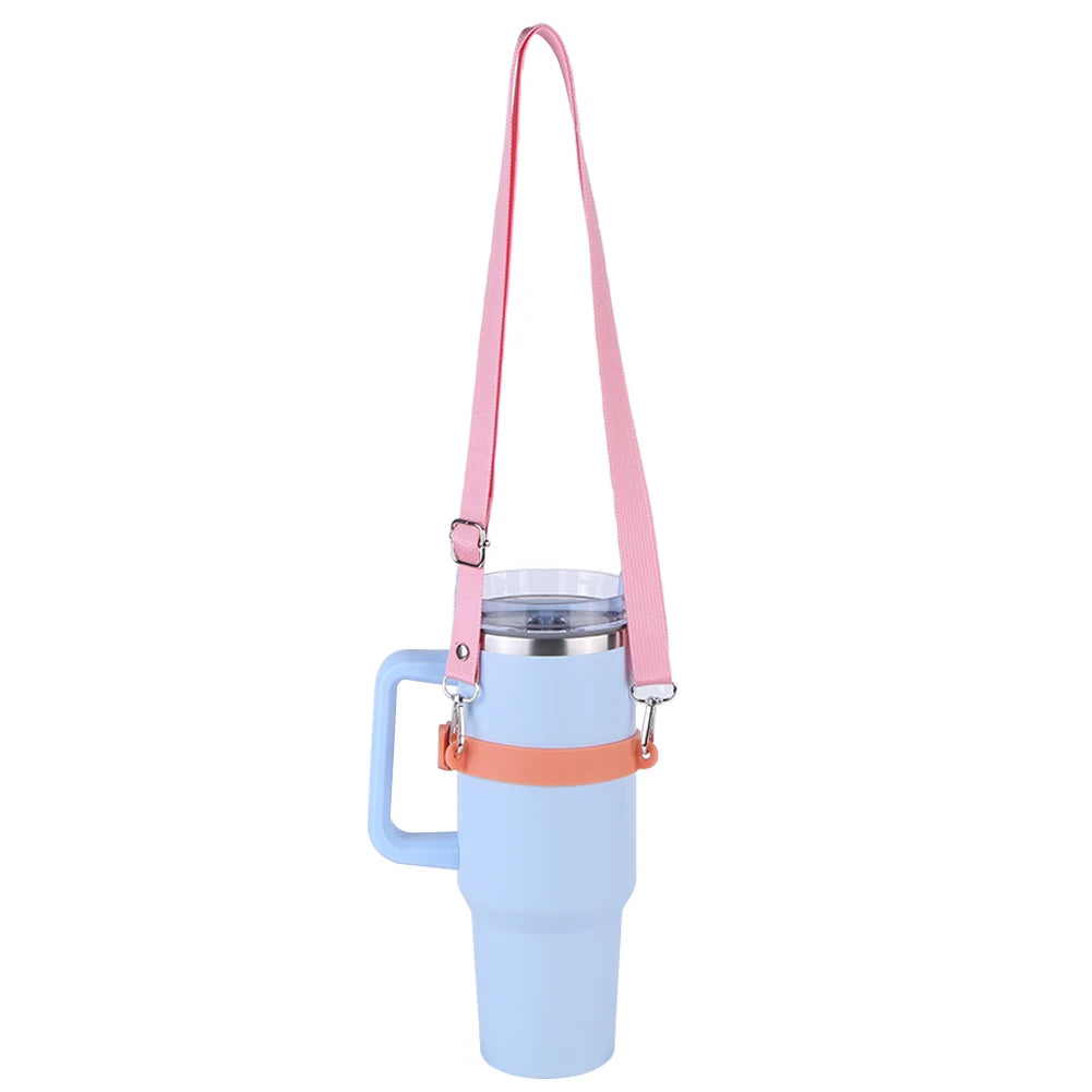 Water Bottle Handle with Adjustable Shoulder Strap Water Bottle Lanyard Hands Free Water Bottle Carrier for Stanley 30oz 40oz Zpaxo