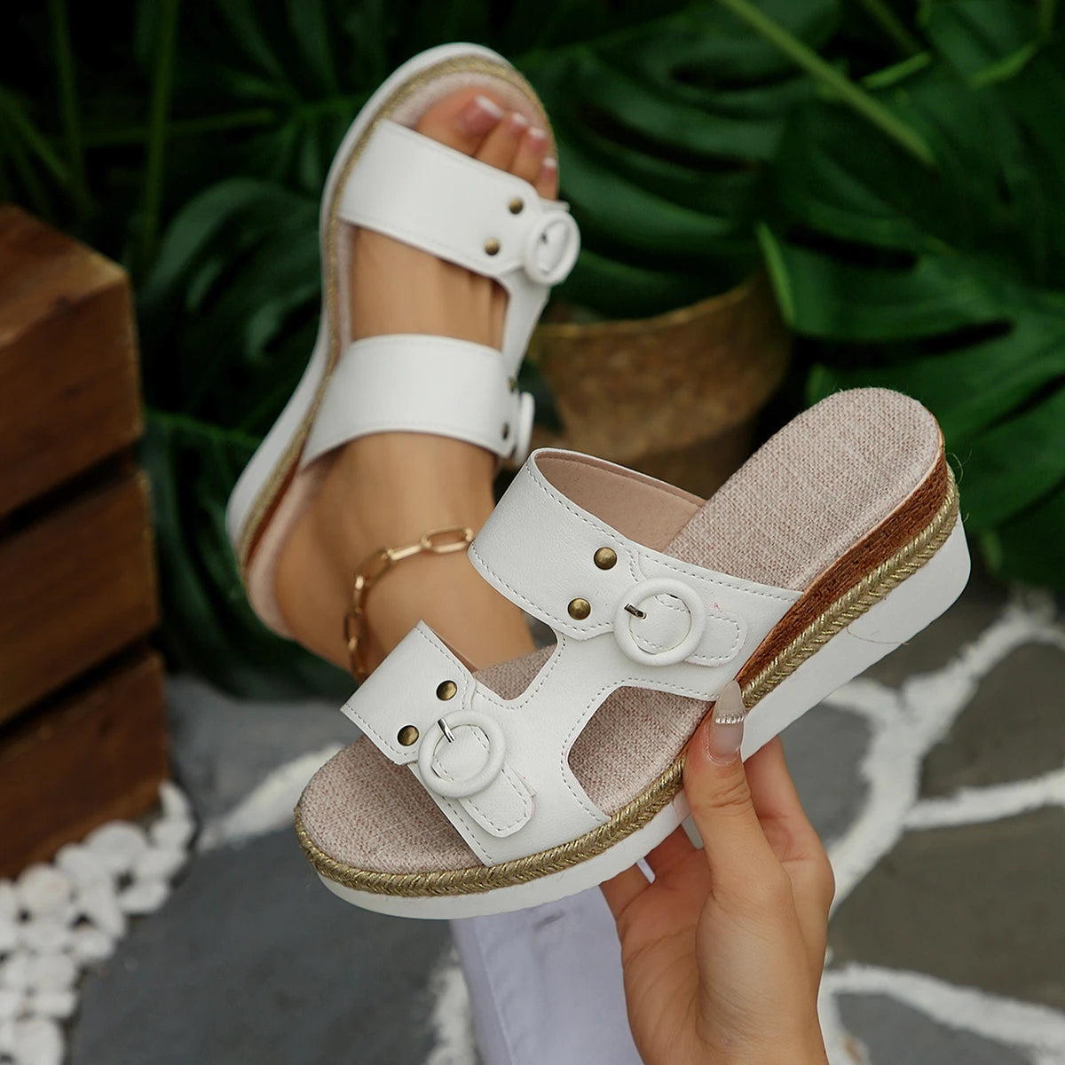 Women High Heel Sandals Luxury Designer Shoes Woman Wedges Fashion Sandals Summer Lightweight Slippers Women Zapatos De Mujer Zpaxo