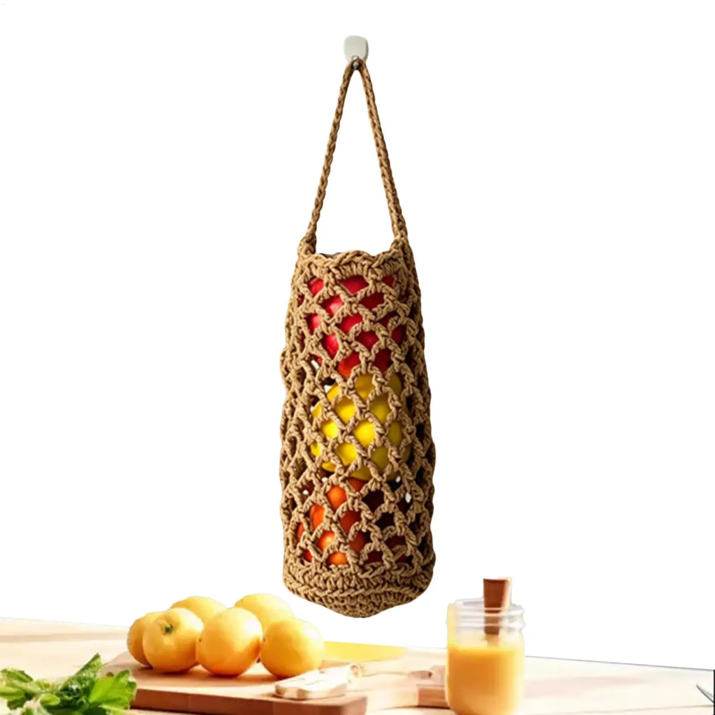 Wicker Weave Storage Basket Wall-mounted Vegetable Basket Fruit Sundry Basket Kitchen Storage Home Decoration Organizer Zpaxo