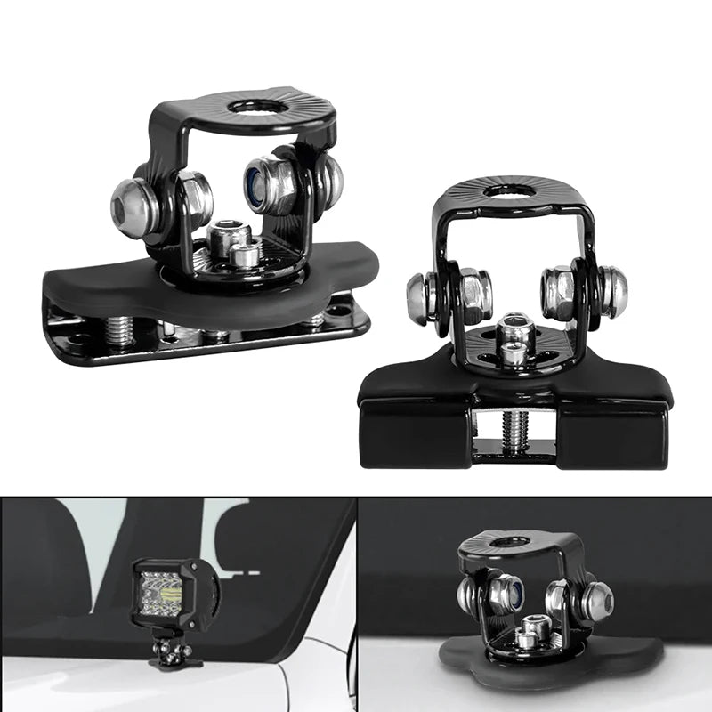 1 Car LED Light Bar Mounting Bracket Work Clamp Holder Hood Fog Lamp