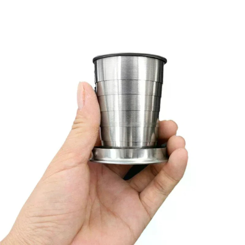 Stainless Steel Folding Cup Outdoor Travel Camping Portable Zpaxo