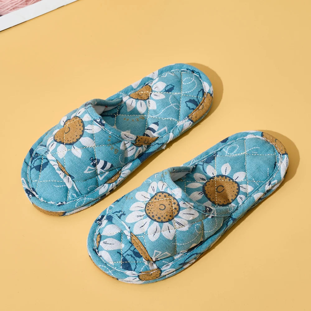 Indoor Home Slippers Soft Cotton Floral Floor Shoes Antilip Bedroom Zpaxo Hua 37