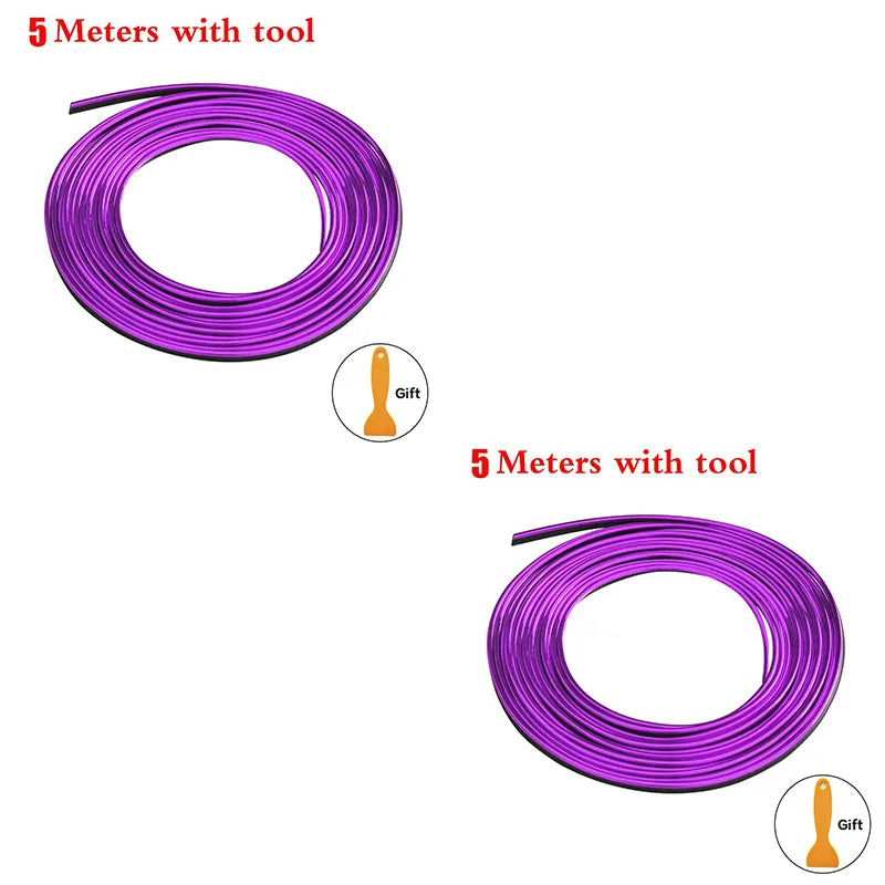 5M Flexible Car Interior Trim Strips – Dashboard & Door Moulding
