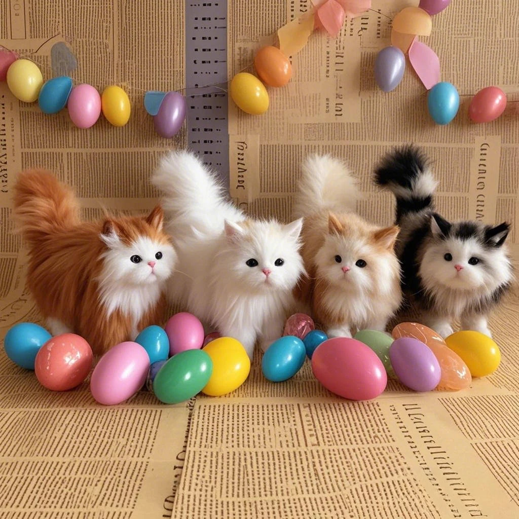Cute Simulation Cat Plush Toys Soft Stuffed Kitten Model Fake Realist
