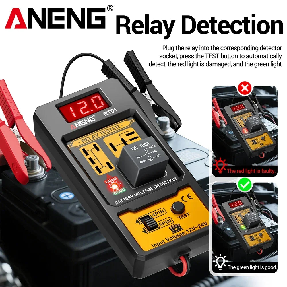 ANENG RT01 Digital 4 5 11-25V Universal Pins Car Battery Vehicle