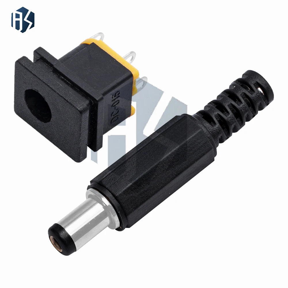 DC-015 5 3-Pin Panel Mount DC Power Jack Connector Nut Zpaxo