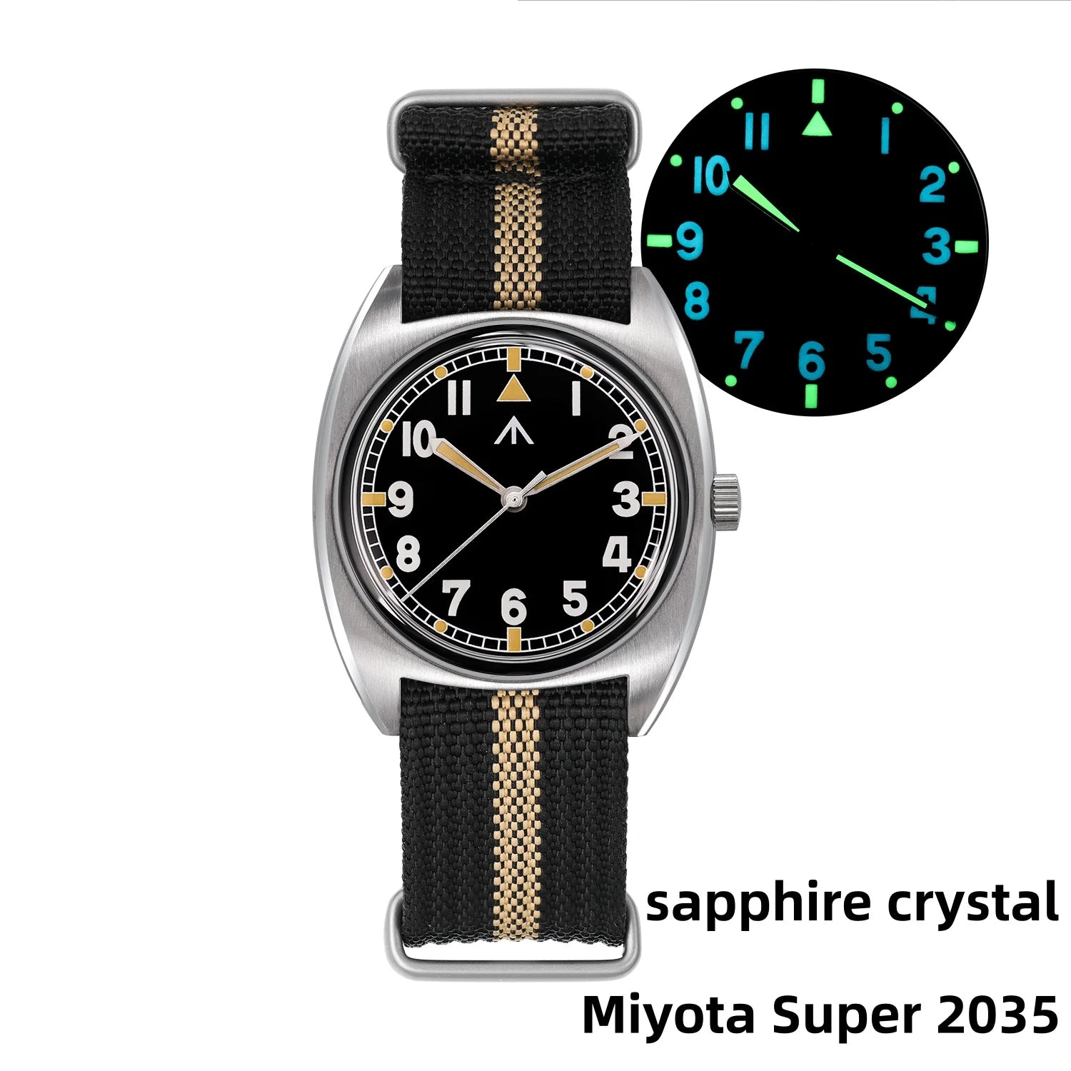 Militado ML17 Watch Miyota Super 2035/ GL12 Quartz Movement Watch C3 And BGW9 Luminova 100m Waterproof Stainless Steel Watches Zpaxo Sapphire 2035