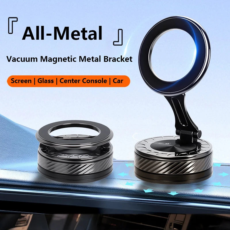 Magnetic Vacuum Adsorption Phone Car Holder Foldable 360 Rotation