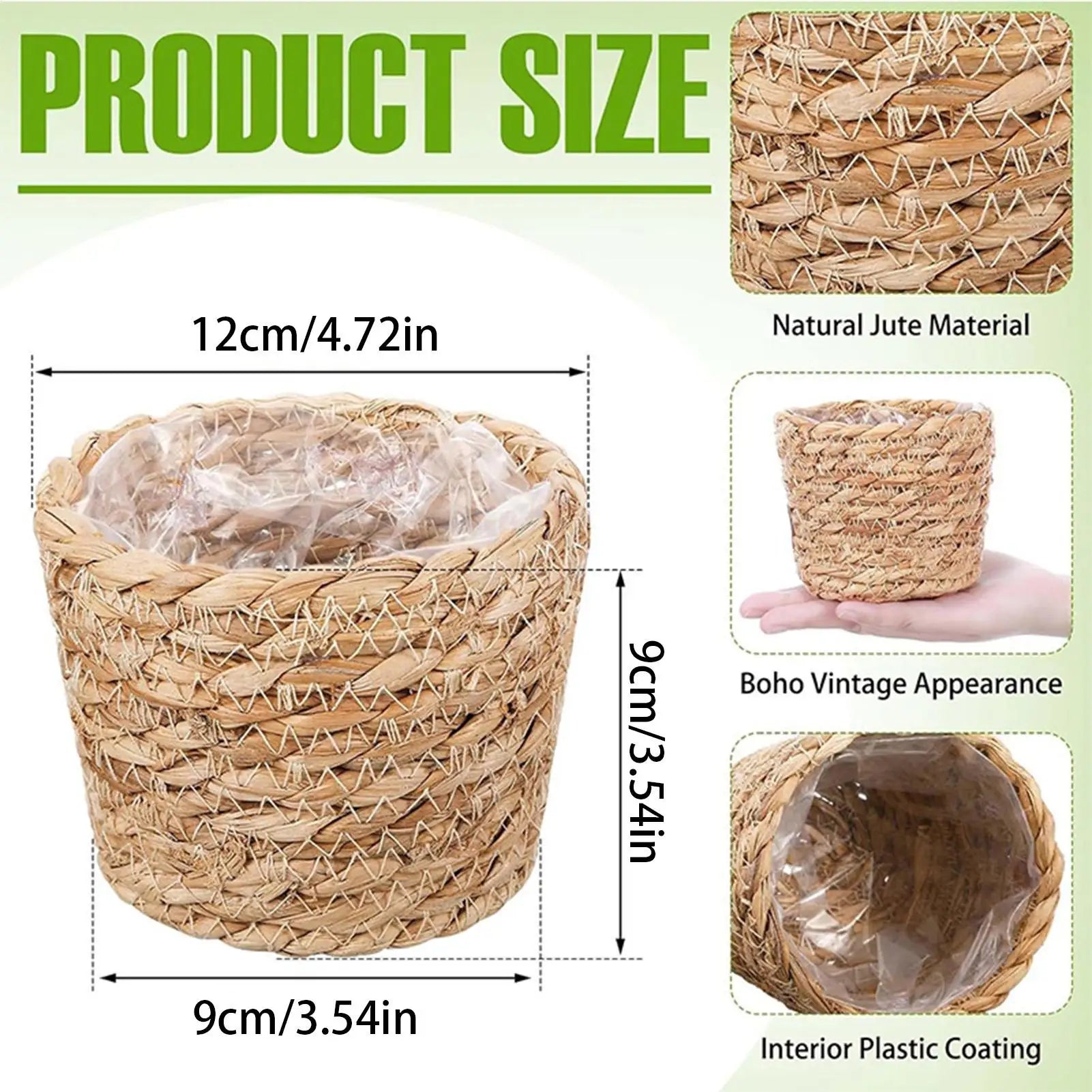 Basket Planter 3 Pieces Leak-Proof with Waterproof Lining Outdoor Basket Planter for Patio Porch Front Porch Outdoor Display Zpaxo