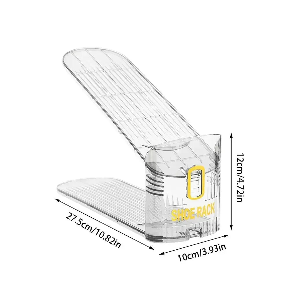 10Pcs Transparent Shoe Storage Artifact Shoe Box, Shoe Cabinet, Layered Storage Box, Double-layer Shoe Rack, Folding Shoe Rack Zpaxo Transparent-10PCS