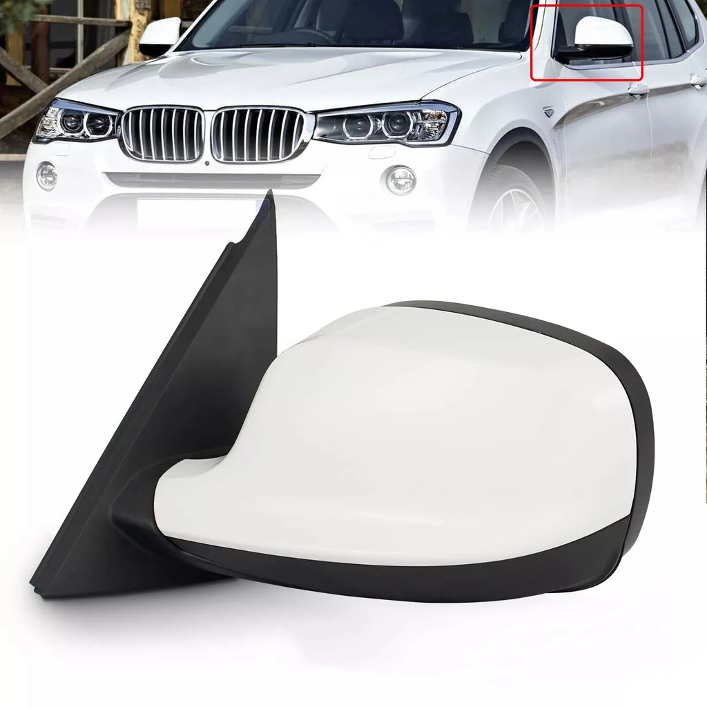 White ABS Left Right Side Mirror Power Adjustment Heated Replacement