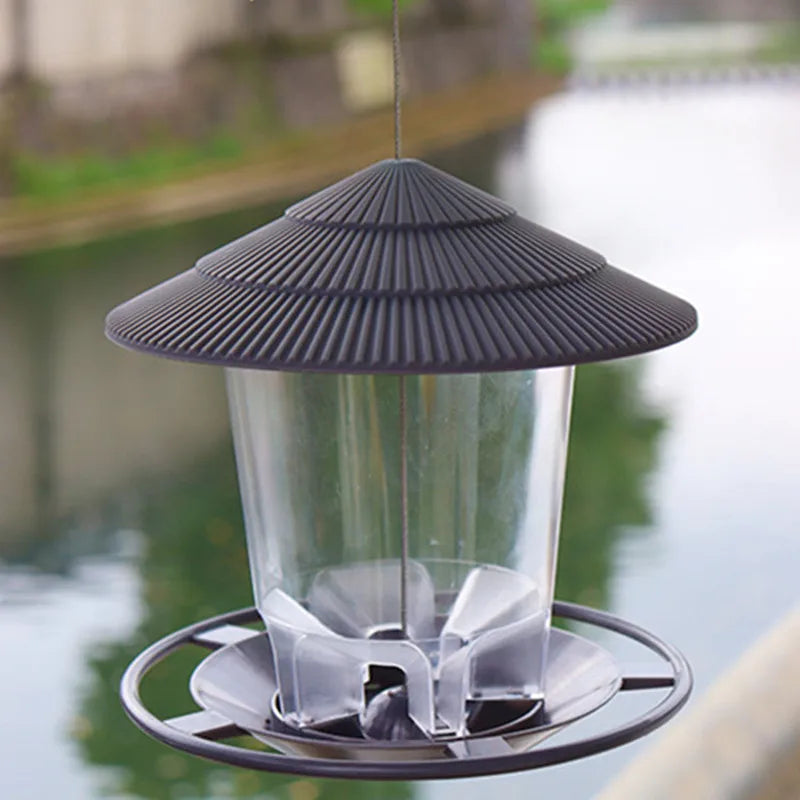 Bird Feeder Automatic Foot Feeding Tool Outdoor Hanging Nut Multiple Zpaxo Gray