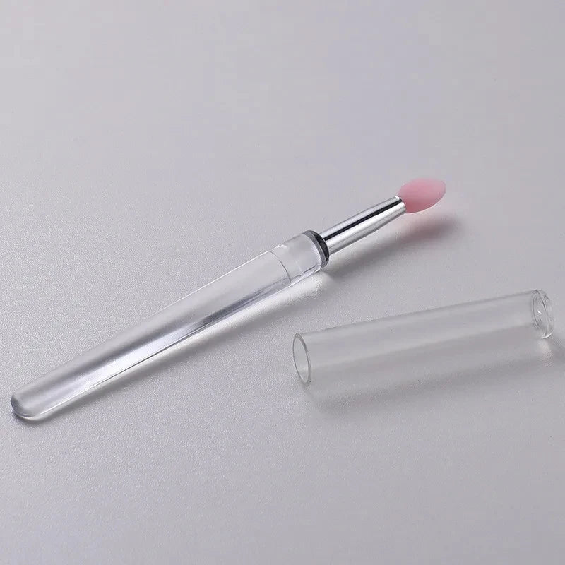 Jelly Pink Nail Art Silicone Brush Reusable Mirror Powder Applying Zpaxo A-Mini Pink