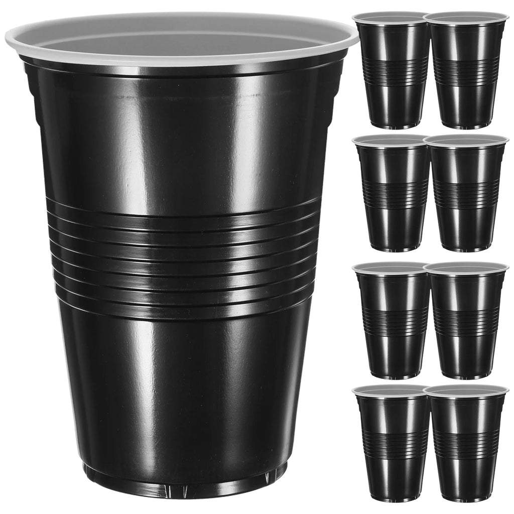 20pcs Decor Disposable Party Cup Birthday Decoration (rose Red 16oz Plastic ) Cups for Drinking Water Beverage Black Zpaxo
