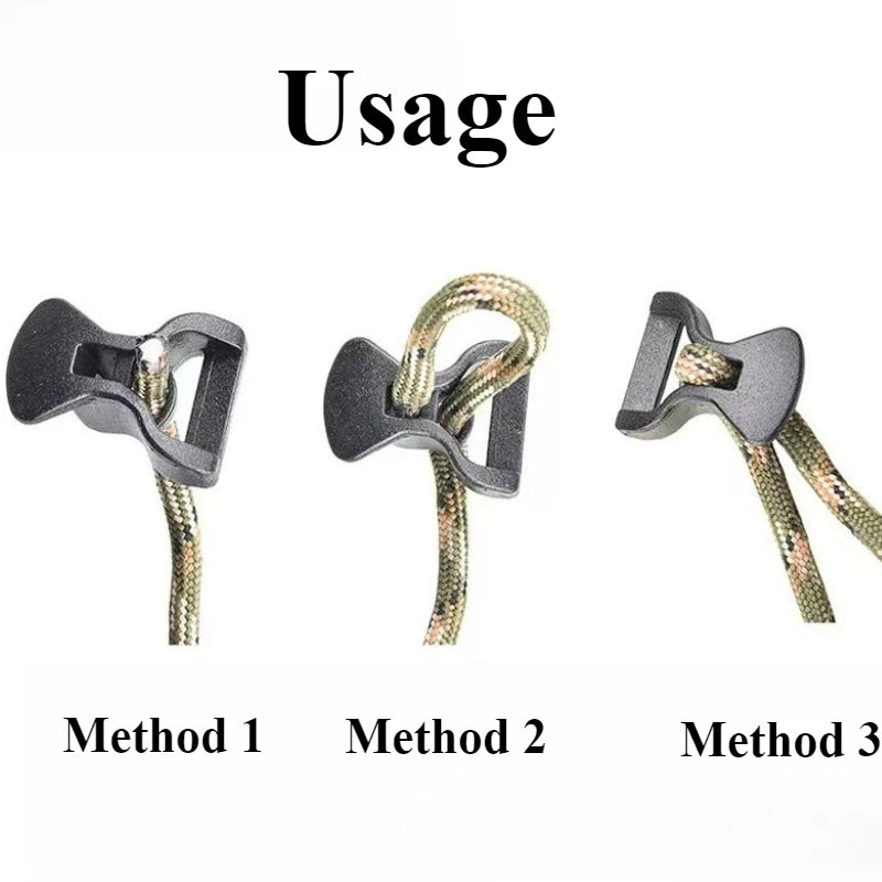 10pcs Camping Awning Tent Guyline Runner GuyLines Stopper Cord Rope Tightener Tensioner Backpack Accessories Outdoor accessories Zpaxo